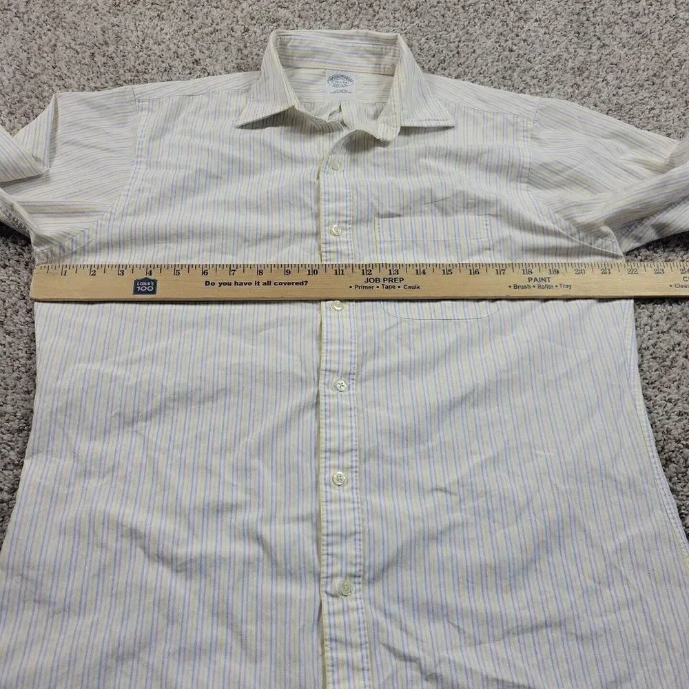 Brooks Brothers Shirt Mens 15.5 33 Slim Multicolor Button Up Long Sleeve Striped